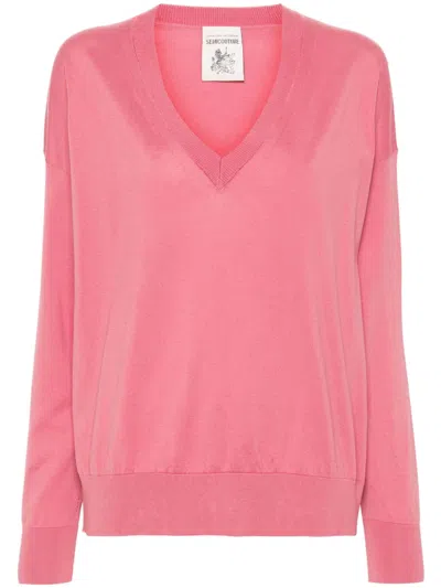 Semicouture Pink Cotton Sweater