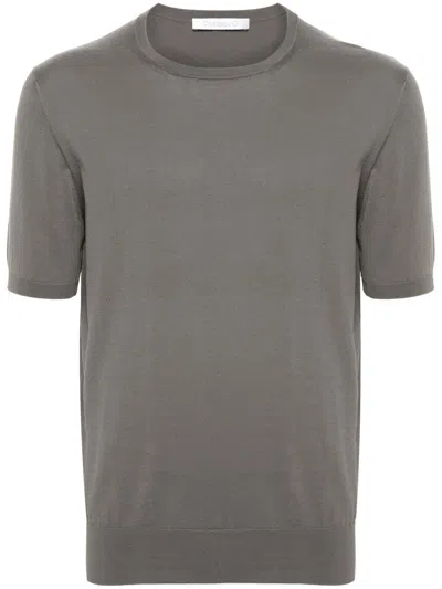 Cruciani Fine-knit Cotton T-shirt In Grey