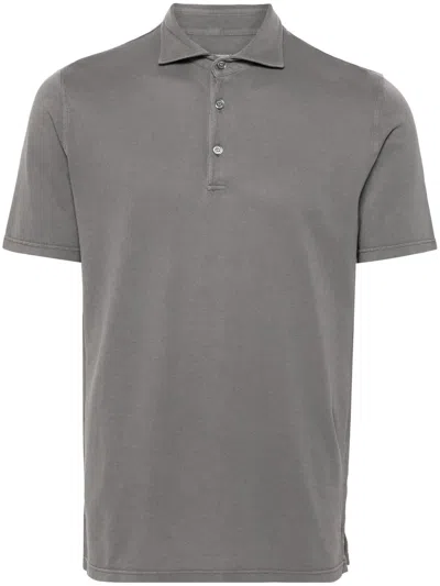 Fedeli Cotton Polo Shirt In 灰色