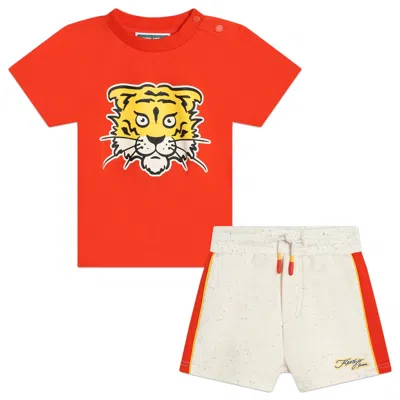 Kenzo Babies' Completo Con Stampa In Red