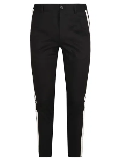 Dolce & Gabbana Side Stripe Buttoned Trousers In Black