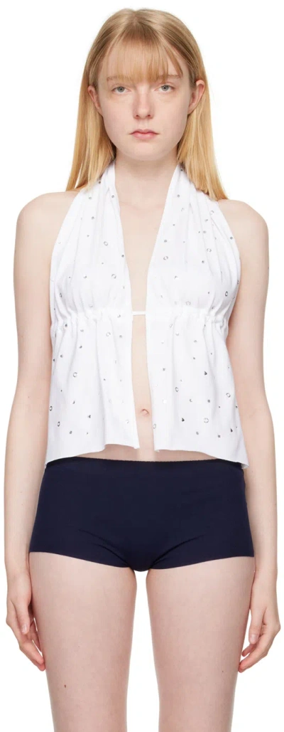 Gimaguas Mia Stud-embellished Top In White