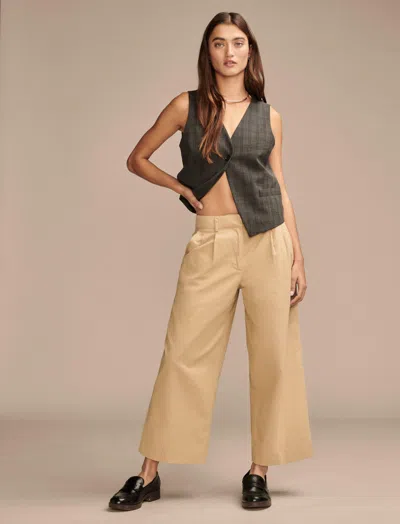 Lucky Brand Women's Pleated Cropped Wide-leg Pants In Gold