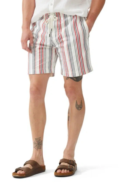 Rodd & Gunn Men's Wellpark Avenue Stripe Drawstring Shorts In Garnet
