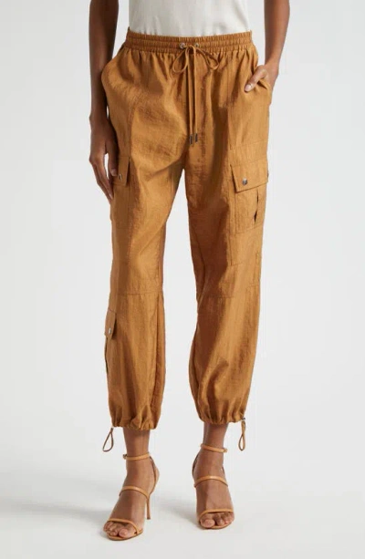 Cinq À Sept Nitsan Tie-cuff Cargo Trousers In Baked Cookie