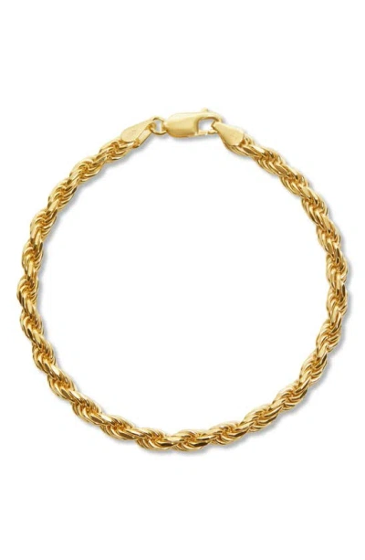 Argento Vivo Sterling Silver Rope Chain Bracelet In Gold