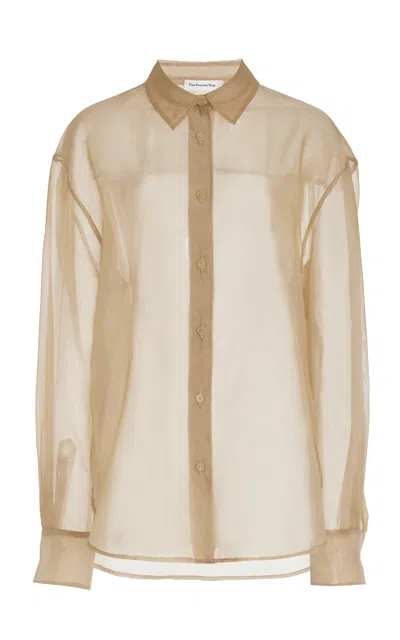 The Frankie Shop Exclusive Peri Silk-blend Chiffon Shirt In Neutral