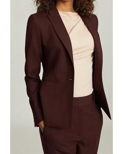 Reiss Women's Jade Wool-blend Single-button Blazer In Berry