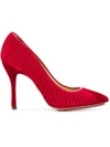 CHARLOTTE OLYMPIA CHARLOTTE OLYMPIA BACALL RIBBED PUMPS - RED,F175414BACALL12341443