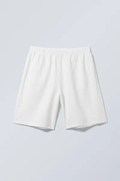 Weekday Relaxed Linen Blend Shorts In White
