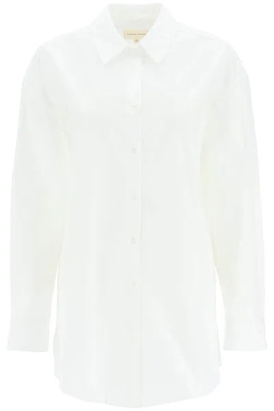 Loulou Studio Espanto Oversized Cotton Shirt In Bianco