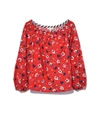 MARC JACOBS Red Multi Peasant Blouse,210000015340