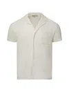 Onia Towel Terry Regular Fit Button Down Camp Shirt In White