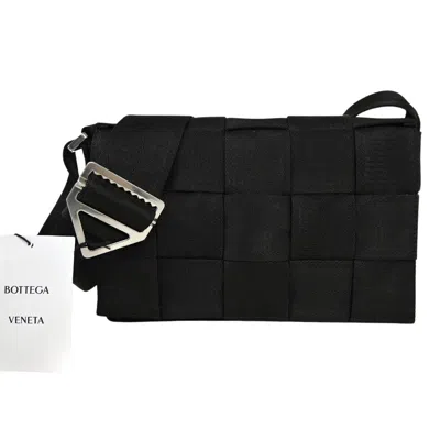 Bottega Veneta Cassette Black Canvas Shoulder Bag ()