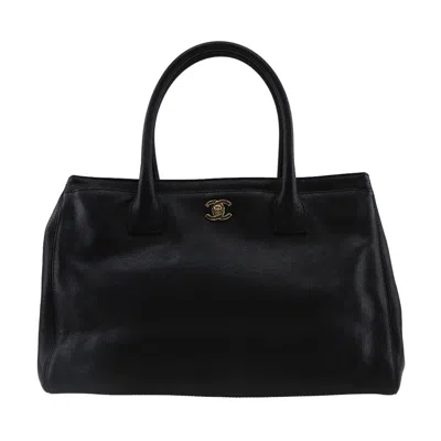 Pre-owned Chanel Executive Black Leather Tote Bag ()