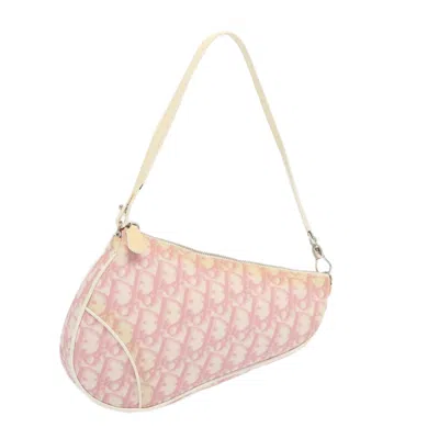 Dior Saddle Pink Canvas Clutch Bag ()