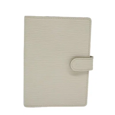 Pre-owned Louis Vuitton Agenda Pm White Leather Wallet  ()