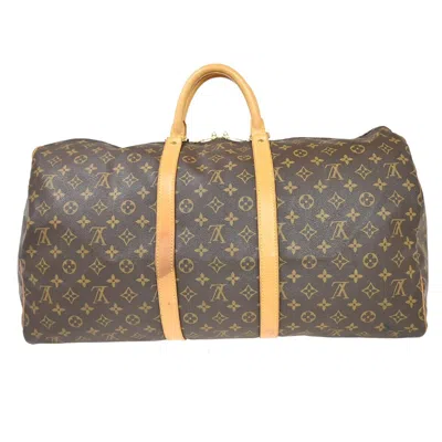 Pre-owned Louis Vuitton Keepall 55 Brown Canvas Travel Bag ()