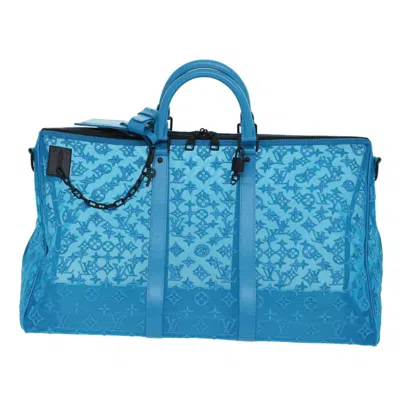 Pre-owned Louis Vuitton Keepall Bandouliere 50 Blue Synthetic Travel Bag ()
