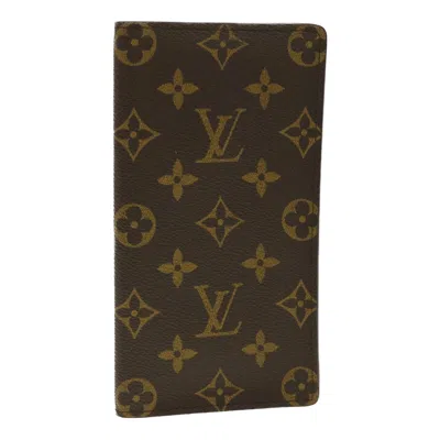Pre-owned Louis Vuitton Porte Carte Vertical Brown Canvas Wallet  ()