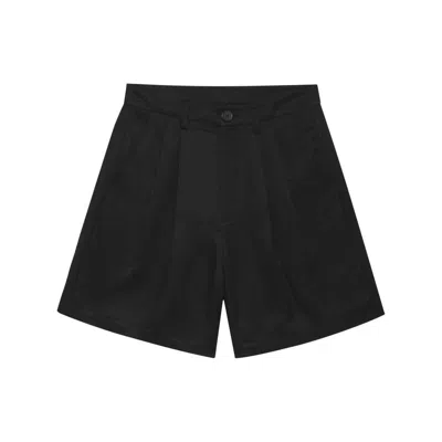 Anine Bing Carrie Pleat-detailing Shorts In Black