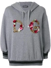DOLCE & GABBANA floral embroidery logo hoodie,F9A07ZFU7DU12313507