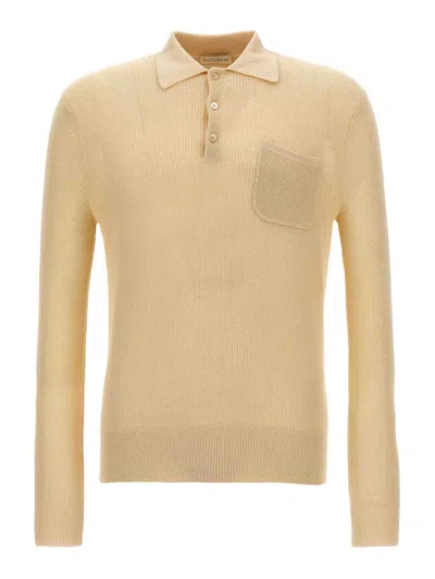 Ballantyne Cotton Knit Polo Shirt In Beige