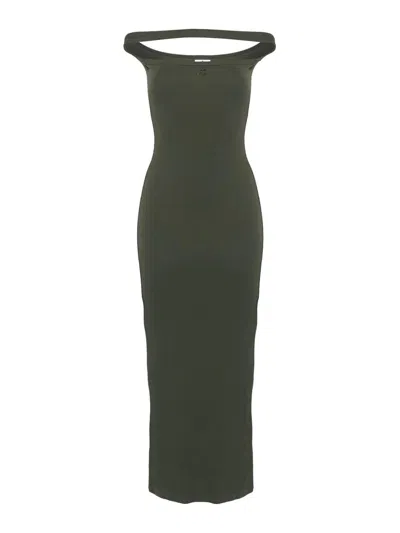 Courrèges Ribbed Dress In Green