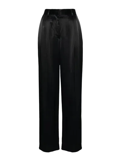 House Of Dagmar Shiny Wide Suit Pant In Black