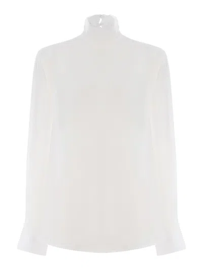 Pinko High Neck Georgette Blouse In White