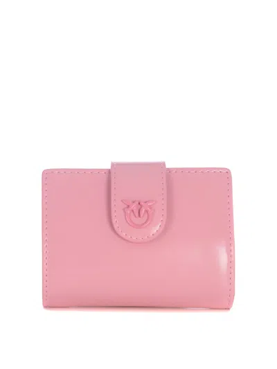 Pinko Leather Wallet In Pink