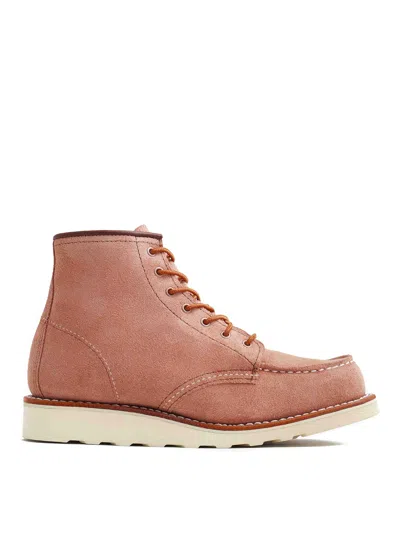 Red Wing Shoes Classic Moc Suede Boots In Pink