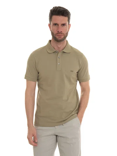 Fay Polo T-shirt In Cotton In Green