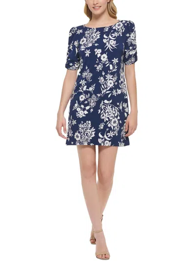 Jessica Howard Petites Womens Floral Print Jersey Sheath Dress In Multi