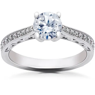 Pompeii3 5/8 Ct Lab Created Diamond Angelica Vintage Engagement Ring 14k White Gold In Multi