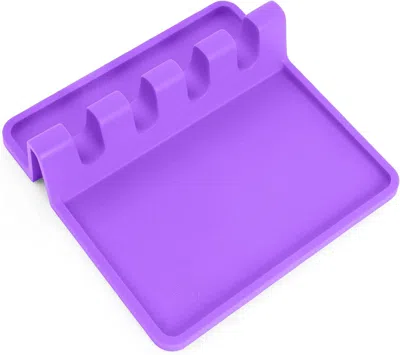 Zulay Kitchen Silicone Utensil Holder With Drip Pad For Multiple Utensils In Purple