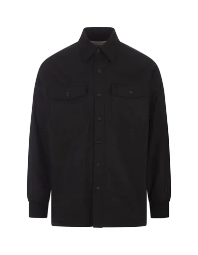 Alexander Mcqueen Patch-pocket Cotton Shirt In Black