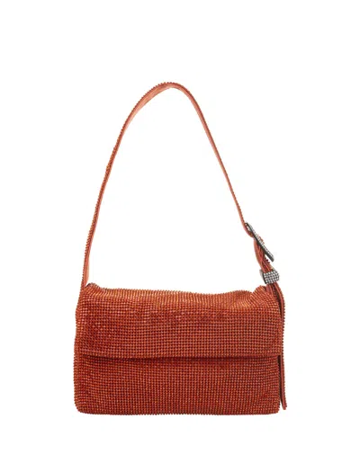 Benedetta Bruzziches Vitty La Mignon Crystal-embellished Mini Bag In Naranja