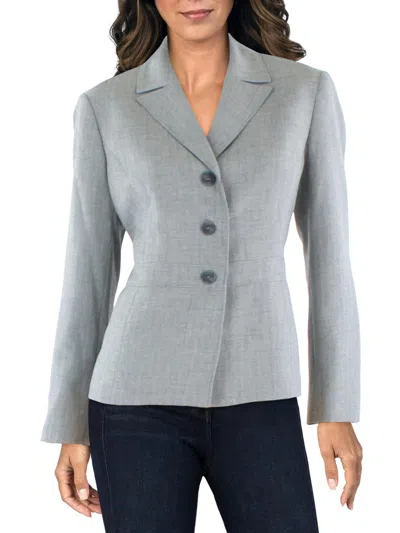 Le Suit Womens Woven Seamed Suit Jacket In Grey
