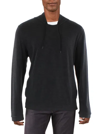Kenneth Cole Mens Solid Drawstring Hoodie In Black