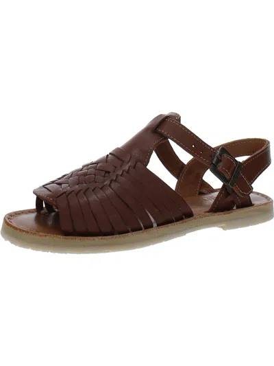 Bearpaw Gloria Womens Faux Leather Peep-toe Huarache Sandals In Brown