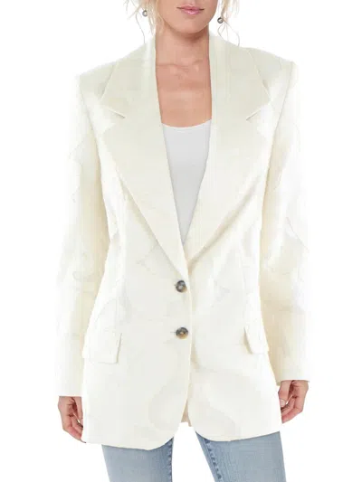 The Mannei Womens Office Career Two-button Blazer In White