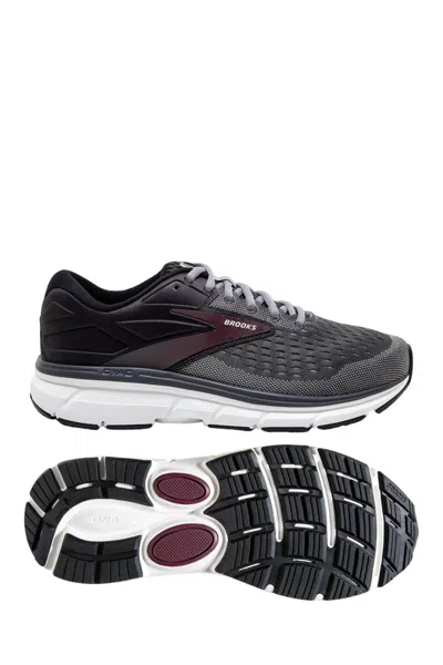 Brooks Men's Dyad 11 Running Shoes - 2e/wide Width In Blackened Pearl/alloy/red In Multi