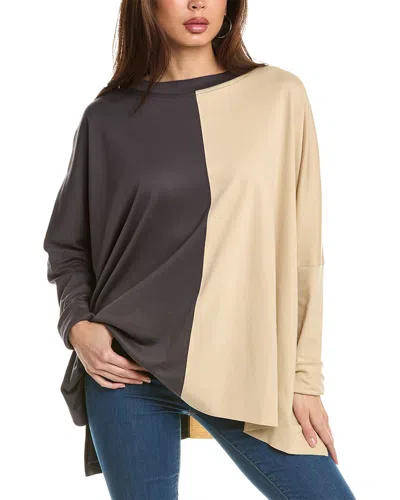 Planet Two-tone Top In Brown