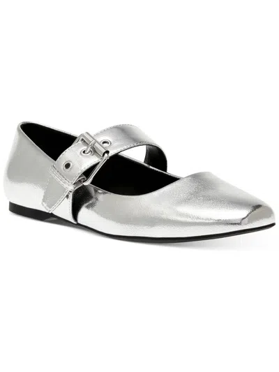 Dolce Vita Mellie Womens Faux Leather Mary Janes In Silver
