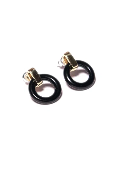Odette New York Beau Earrings In Black Onyx