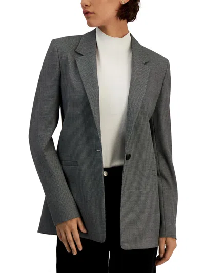Hugo Agada Womens Textured Polyester One-button Blazer In Grey