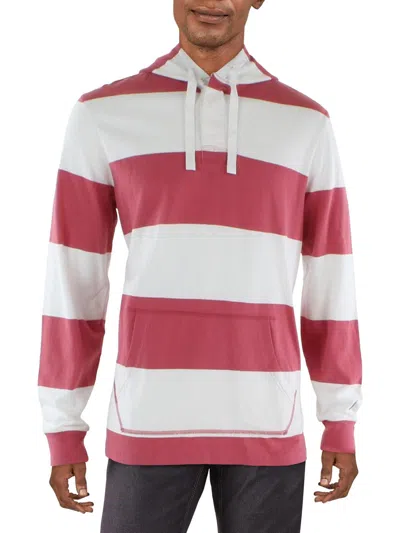 Polo Ralph Lauren Adirondack Mens Cotton Hooded T-shirt In Pink