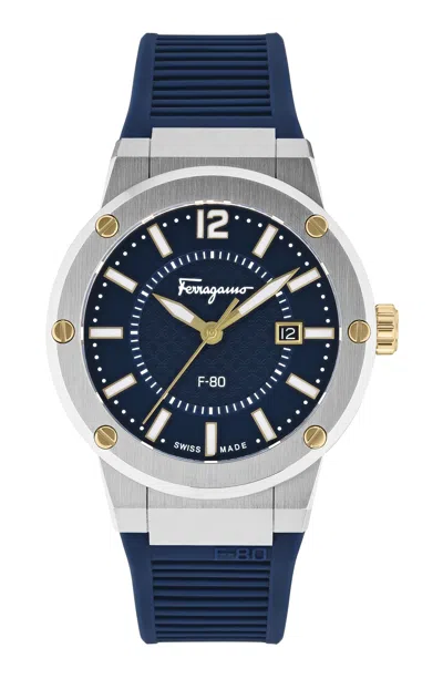 Ferragamo Men's 44mm Silicone Quartz Watch In Silver