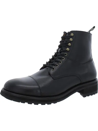 Polo Ralph Lauren Bryson Mens Leather Combat & Lace-up Boots In Black